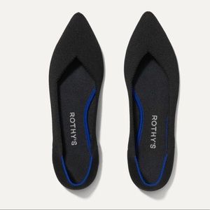 Rothy's Black Honeycomb Point Toe Flat Women's Size 10